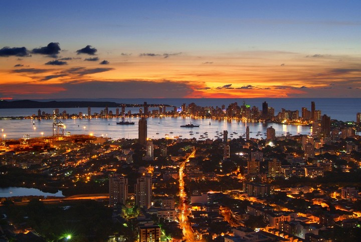 Colombia Cartagena foto al tramonto