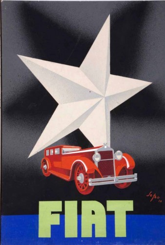 Sepo, Fiat, bozzetto per manifesto, 1928